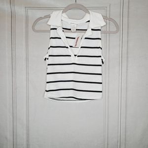 NWT Caution to the Wind Cropped Polo Tank Top